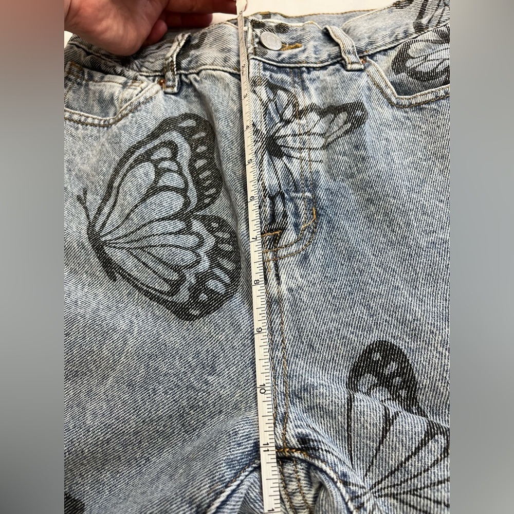 PacSun sz 25 Eco Butterfly Fairy High Waisted Straight Leg Grunge punk jeans - Picture 6 of 9